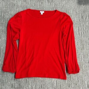 J. Crew Bright Red Long Sleeve Top